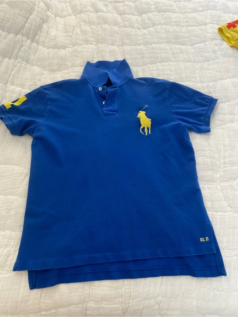 Ralph Lauren Mens Royal Blue Polo with Yellow Pony